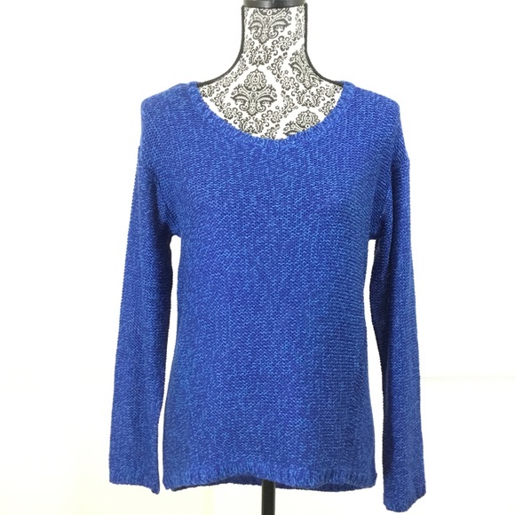 RDI Knit High Low Pullover Sweater Blue/Teal Sz M - Picture 3 of 8